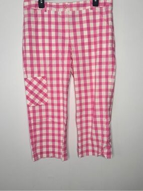 Lilly Pulitzer pink gingham cropped capri pants